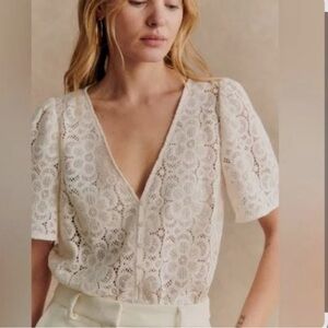 Sézane Emma Blouse—Cream—Sz 16 (46 in French)